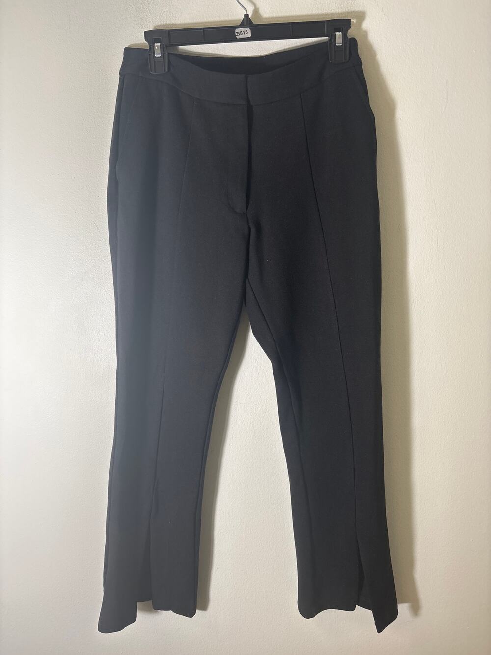 Sundays Black Front Seamed with Slits Slacks Sz M